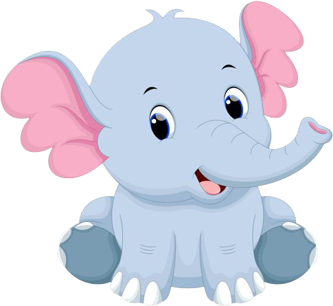 Baby Elephant Png Photo - Lovely Cartoon (500x457), Png Download