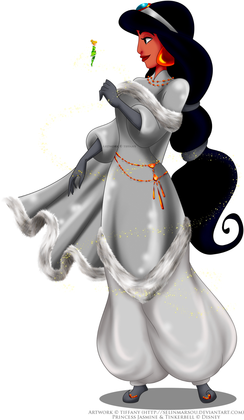 Jasmine And Tinkerbell By Selinmarsou - Princess Jasmine (1024x1801), Png Download