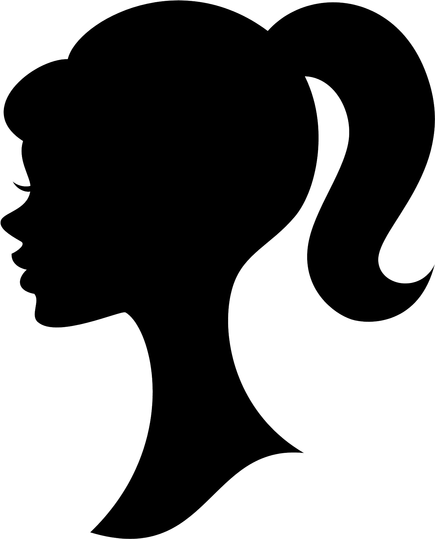 Barbie Png Logo - Barbie Head Silhouette (1600x1900), Png Download