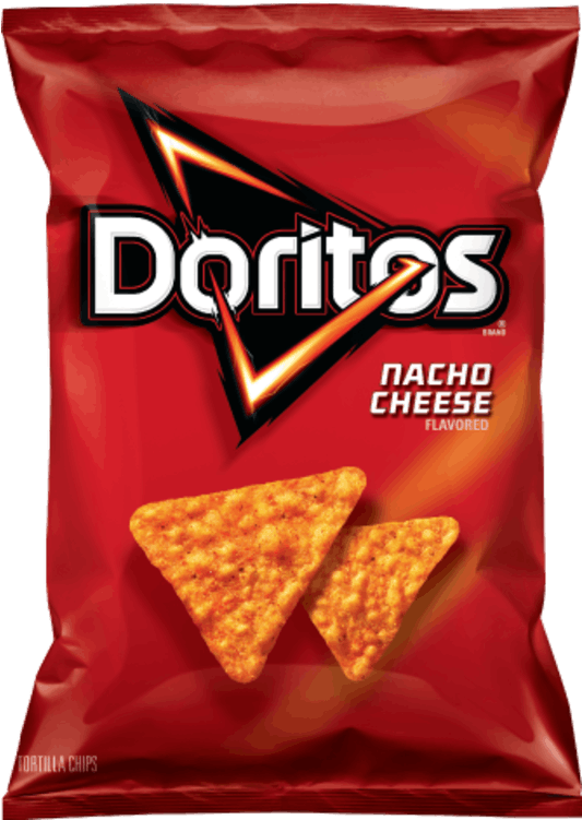 Doritos Cheese Flavored Nachos Snack Junk Food - Doritos Flavored Tortilla Chips, Nacho Cheese - 7 Oz (334x483), Png Download