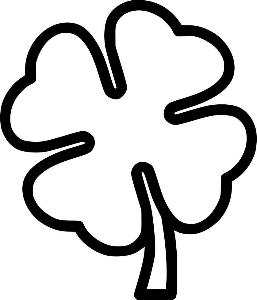 Black And White Four Leaf Clover Black And White Clipart - Clover Icon Png (838x980), Png Download