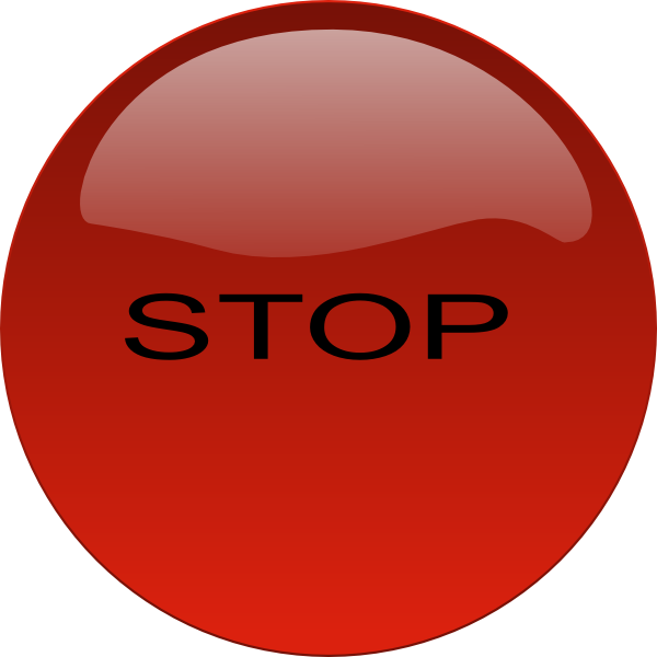 Stop Button Svg Clip Arts 600 X 600 Px (600x600), Png Download
