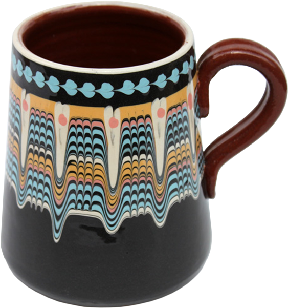 Pottery Black Beer Mug - Bulgarian Ceramic Cups (600x600), Png Download