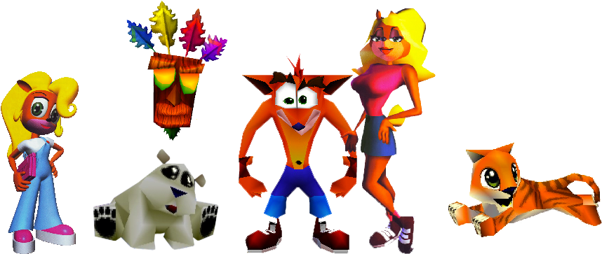 Crash Bandicoot Trilogy's Main Cast Of Protagonists - Crash Bandicoot (888x396), Png Download