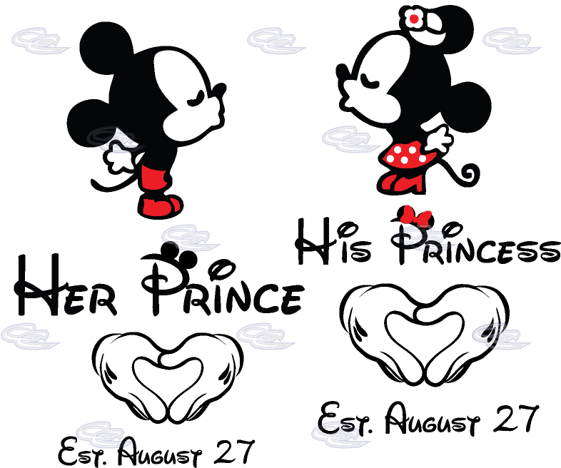 Her Prince His Princess Little Mickey Minnie Mouse - I M Hers He's Mine (812x697), Png Download