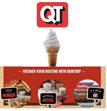 Free Ice Cream Cone At Quiktrip - Quiktrip Ice Cream Cone (355x368), Png Download