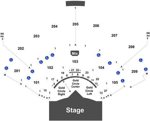 Zappos Theater Seating Chart (525x417), Png Download