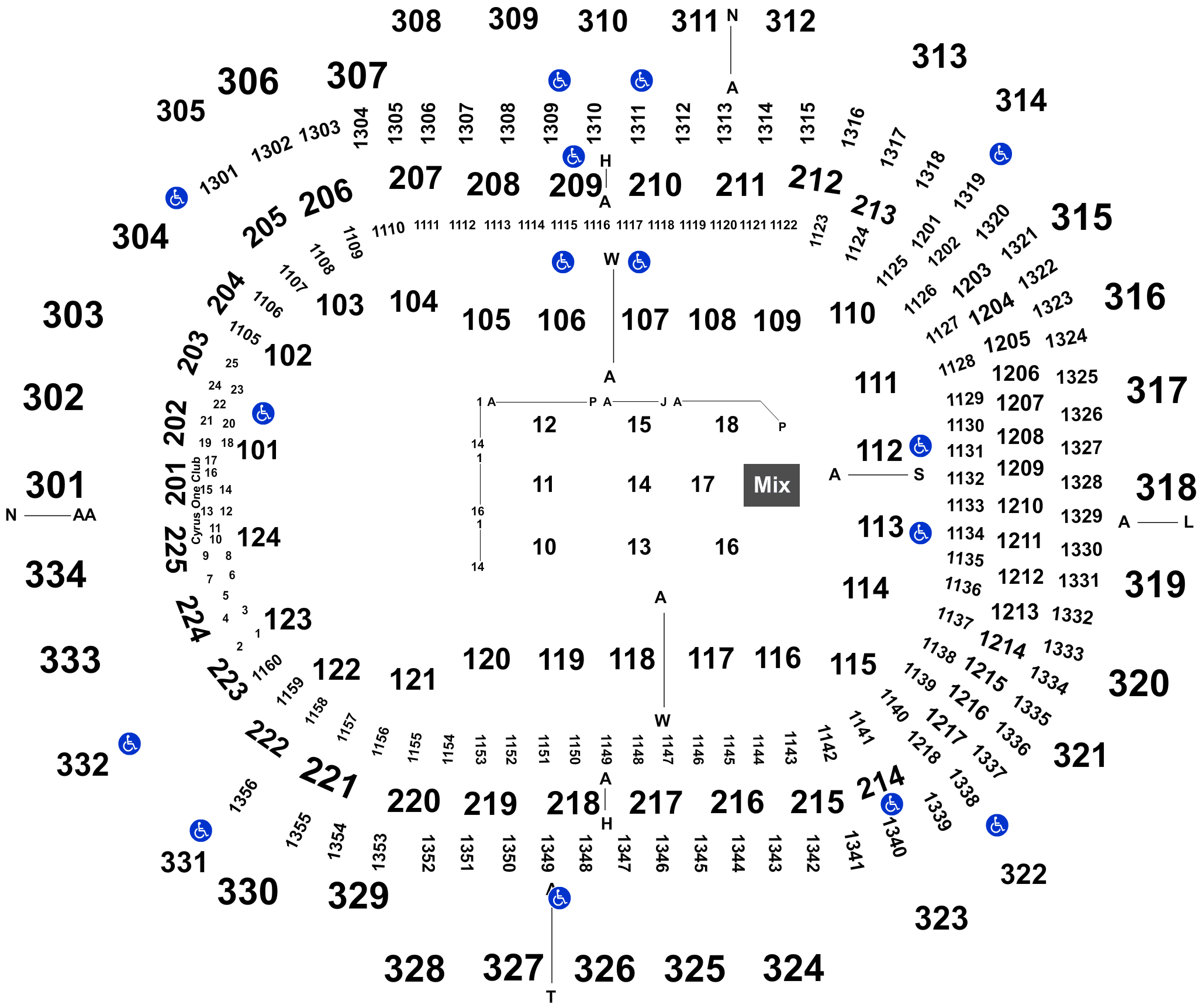 Full Map - American Airlines Center Dallas Tx Seats Map (2100x1776), Png Download