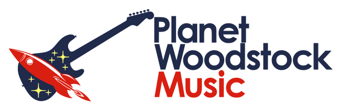 Planet Woodstock Music - Rocket Logo Rectangle Magnet (697x248), Png Download