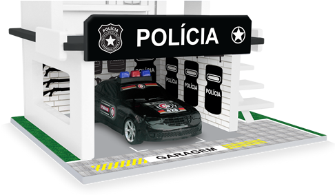 092-3 - Posto Policial Junges Branco/preto (500x400), Png Download