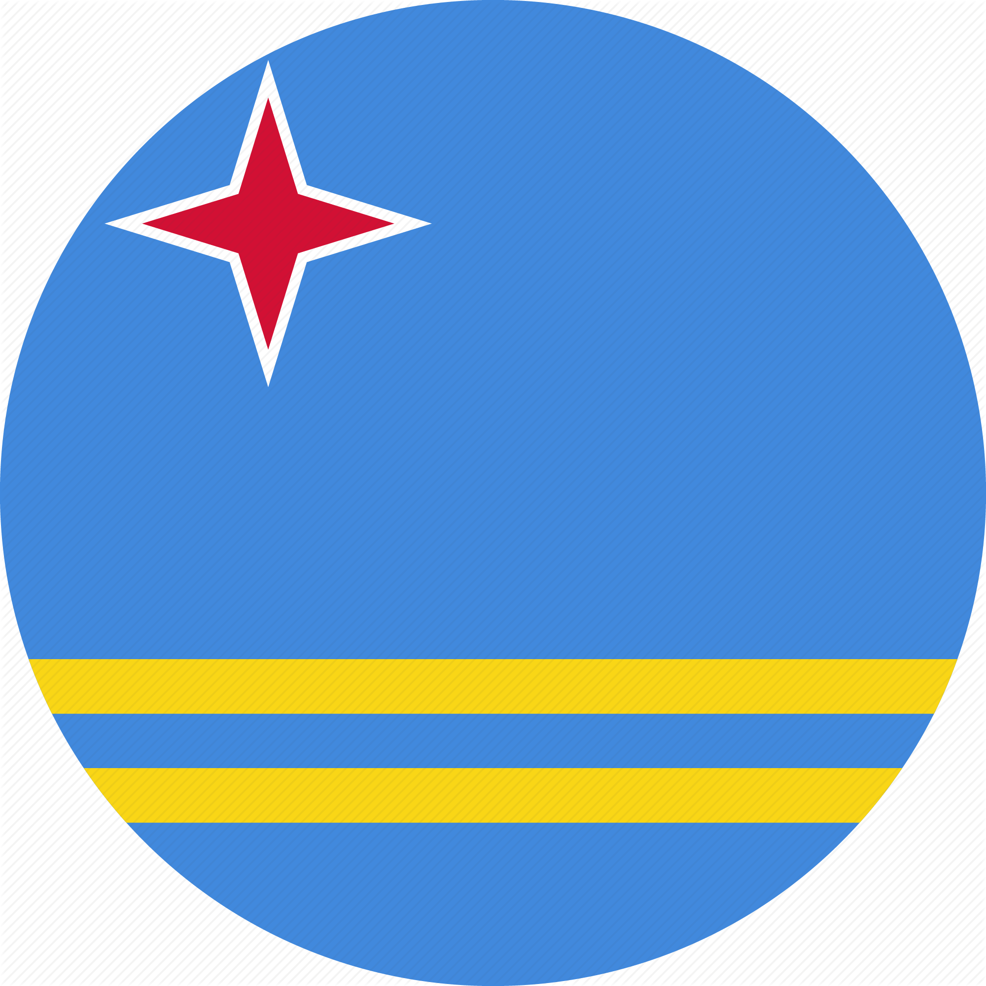 Aruba Flag Round (2000x2000), Png Download