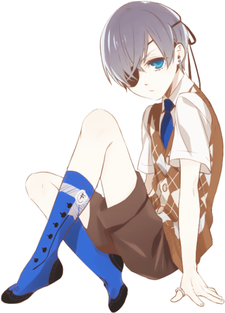 “ Transparent Cutie Wearing Socks For Your Blog - Black Butler No Background (500x694), Png Download