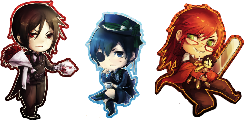 Anime Black Butler Chibi (887x443), Png Download