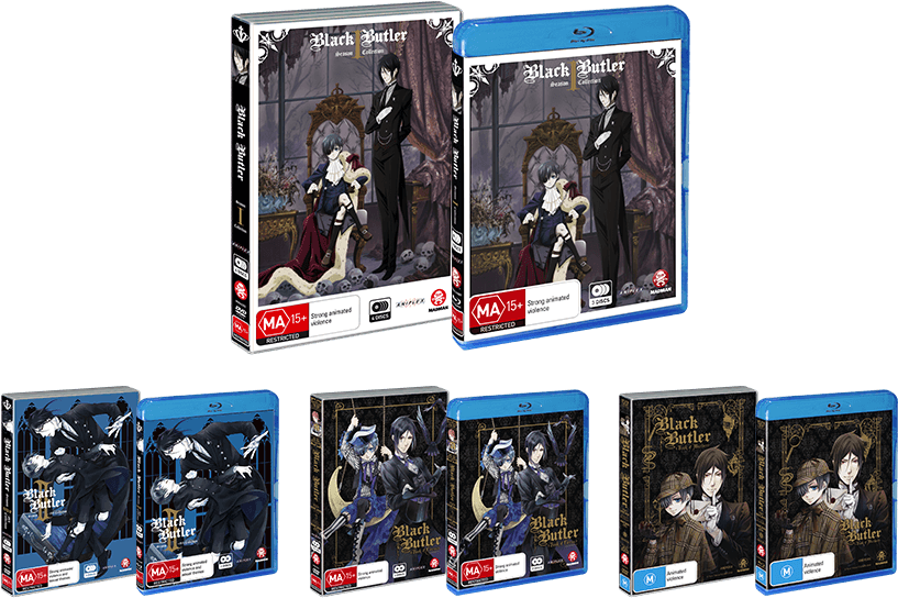 Season 1, 2, 3 & Ova Releases - Black Butler (kuroshitsuji) Season 1 (blu-ray) (850x621), Png Download