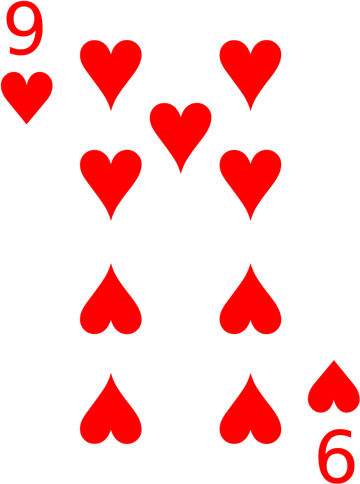 Cards 9 Heart - 9 Spade Card Png (747x1046), Png Download