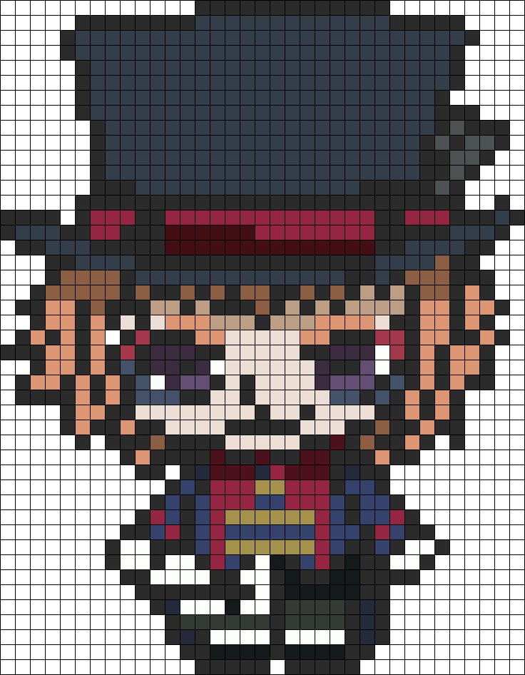 Black Butler Chibi Drocell Perler Bead Pattern / Bead - Black Butler Minecraft Art (736x946), Png Download