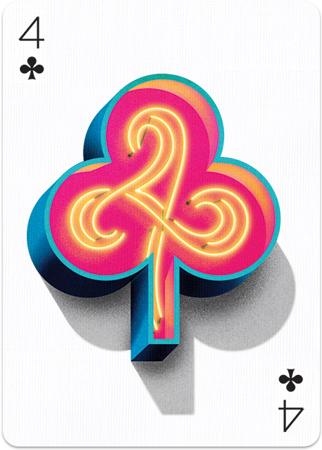 4 Of Clubs By Jeff Rogers - Playing Card (700x700), Png Download