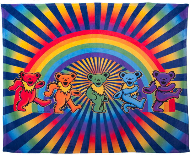 A Fleece Blanket With Five Grateful Dead Bears Dancing - Licenses Products Grateful Dead - Dancing Bears Rub-on (550x550), Png Download