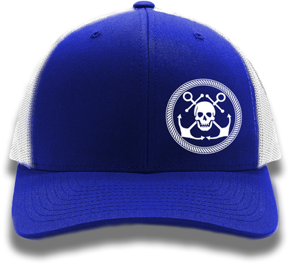 Royal Blue Anchor & Skull Flexfit Trucker Hat - Hat (600x600), Png Download