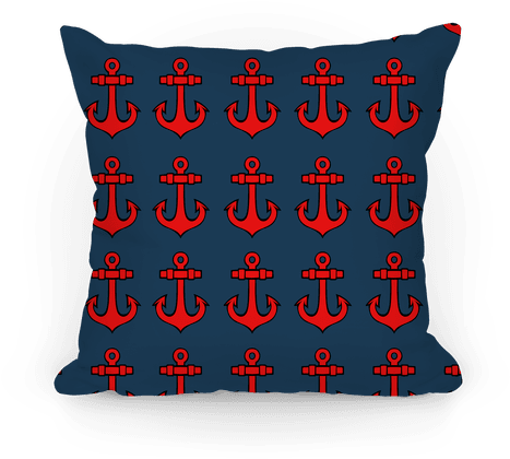 Blue Anchor Pattern Pillow - Going For A Nap (484x484), Png Download