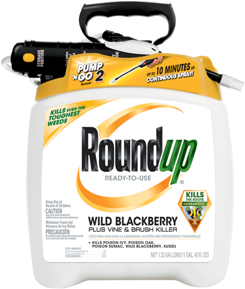 Roundup Ready To Use Wild Blackberry Plus Vine & Brush - Roundup 5007410 1 Gal. Poison Ivy Plus Tough Brush (854x1000), Png Download