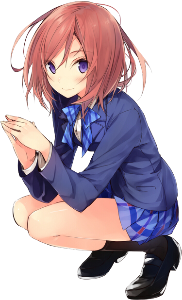 Maki Nishikino Render By Lcookies-d6pse1c - Anime Girl With Pink Hair And Purple Eyes (500x707), Png Download