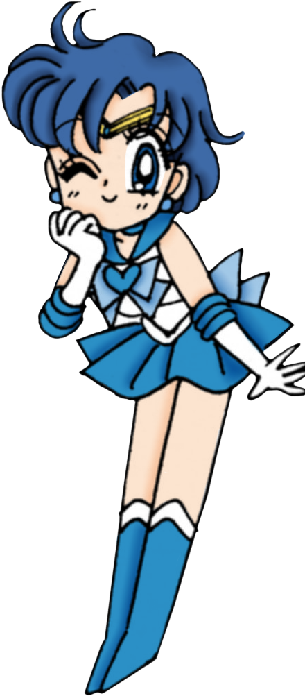 Transparent Sailor Mercury Scan By Miss Dream - Sailor Mercury (540x1002), Png Download
