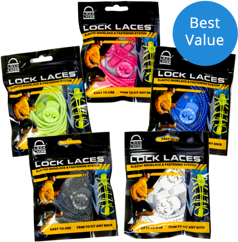Lock Laces® Pick Your Own 5-pack - Lock Laces Elastic Laces (500x500), Png Download