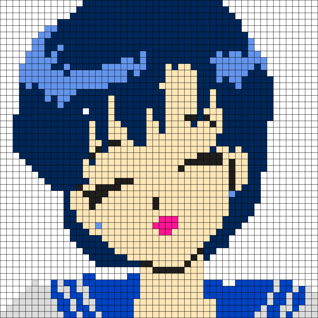 Sailor Mercury Perler Bead Pattern / Bead Sprite - Bead (1051x1051), Png Download