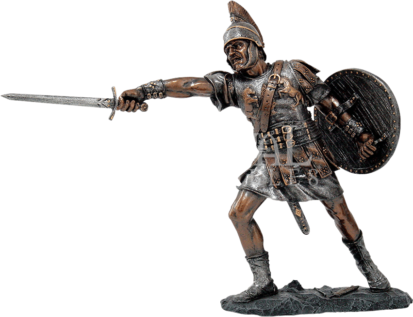 Attacking Roman Soldier Statue - Roman Soldier Png (850x850), Png Download