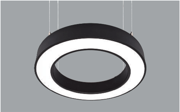 A White And Black Round Pendant Light With A Grey Background - Ceiling Light Black Round (589x589), Png Download
