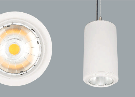 A White Cylinder Pendant Light On A Grey Background - Pendant Light (510x589), Png Download