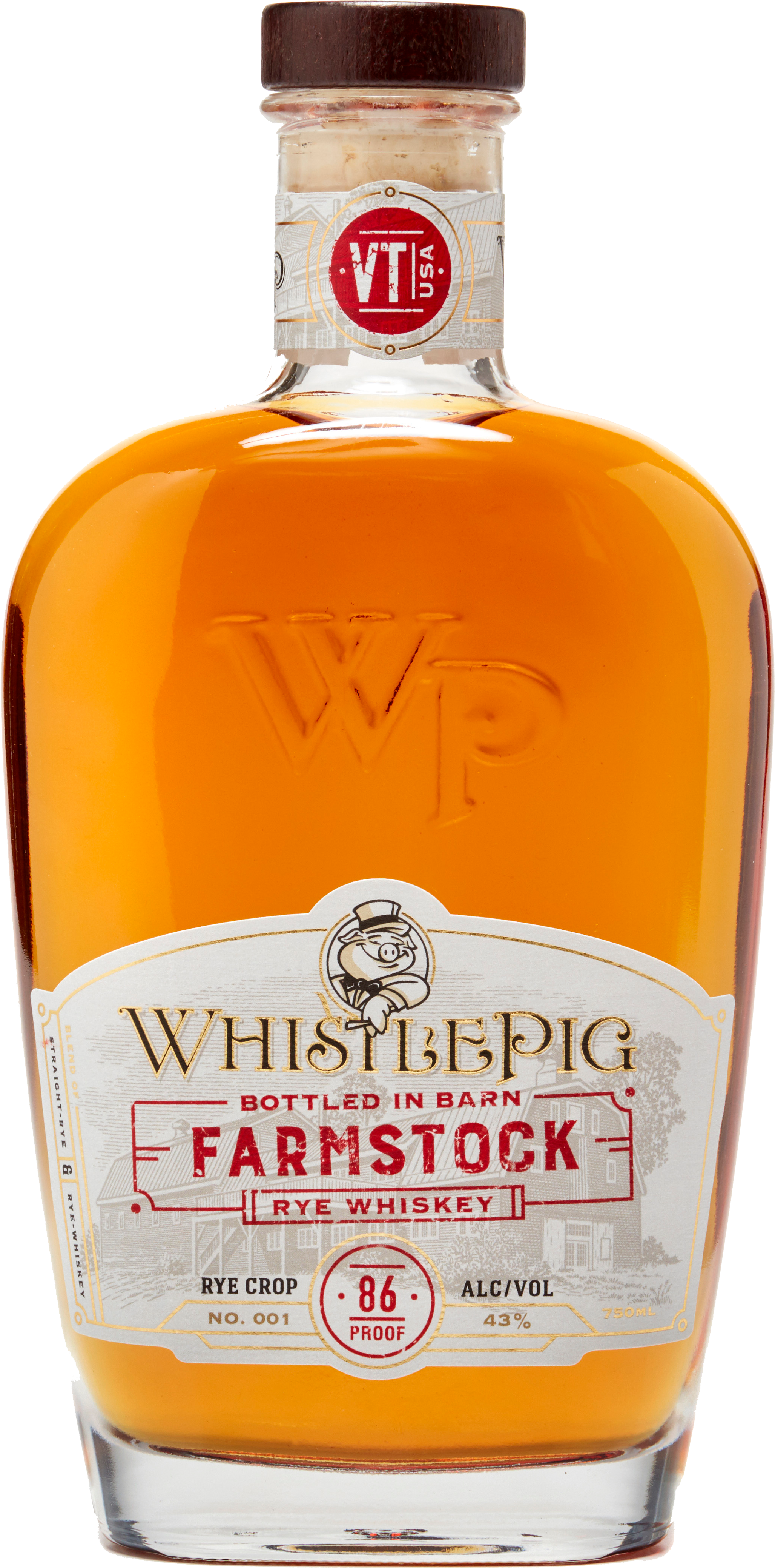 001 Btle Shot Transparent [image] - Whistlepig Farmstock Crop No.001 Rye Whiskey (4821x4821), Png Download