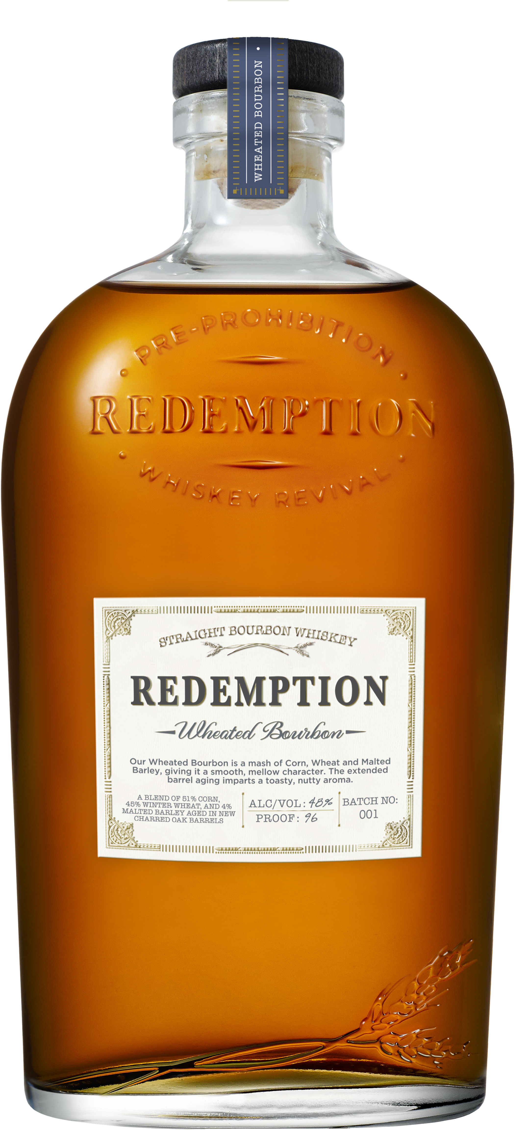 Wheated Bourbon Bottle Shot Production Quality - Redemption Wheated Bourbon Whiskey (2842x4973), Png Download