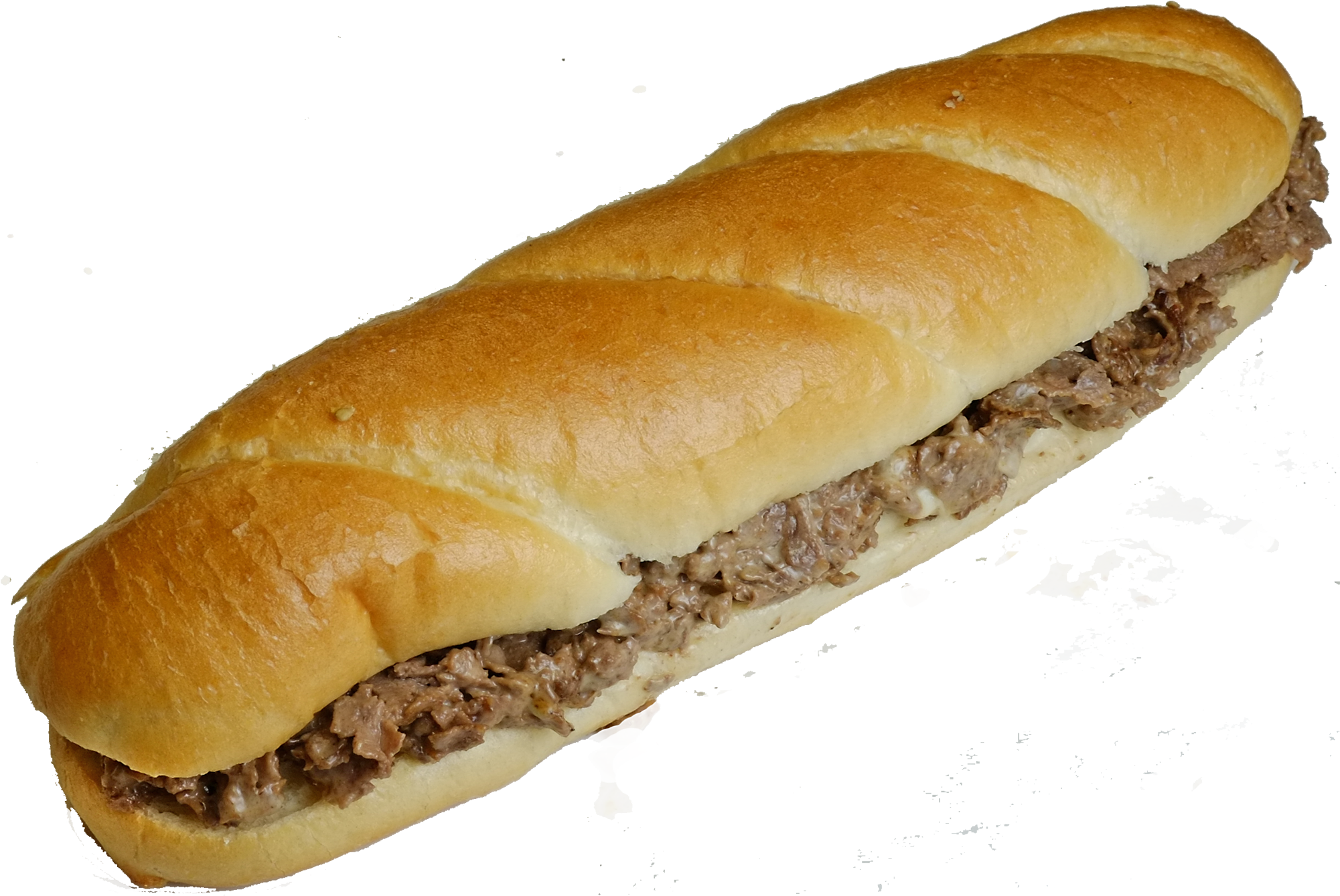 12 Inch Philly Cheese Steak Sub - Cheesesteak (2000x1358), Png Download