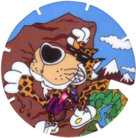 Tazos > Series 1 > 061 100 Chester Cheetah 62 Climbing - Christmas Day (500x500), Png Download