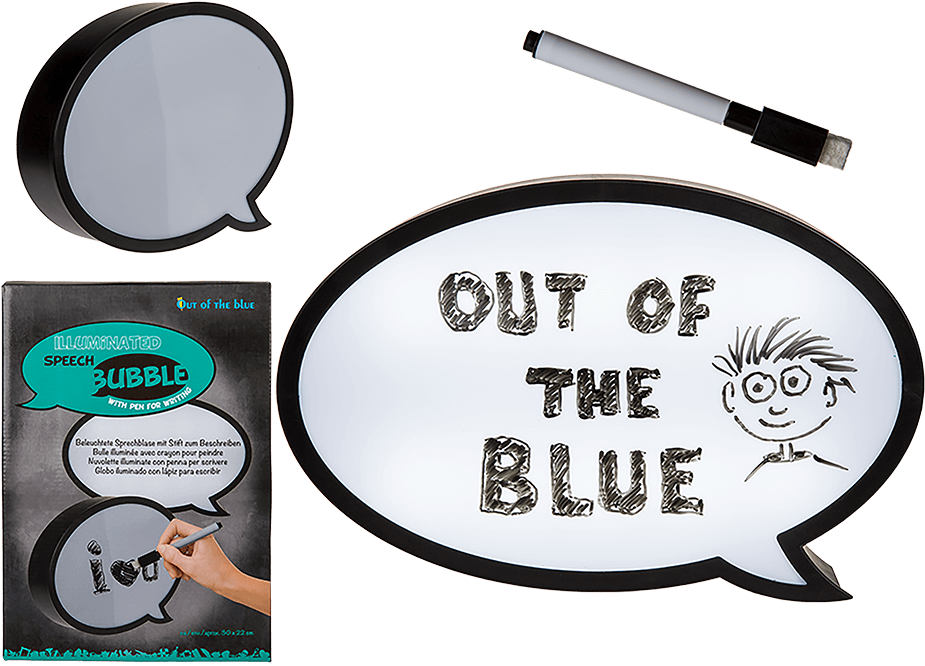 Illuminated Plastic Speech Bubble With Pen For Writing - Speech Balloon (945x709), Png Download