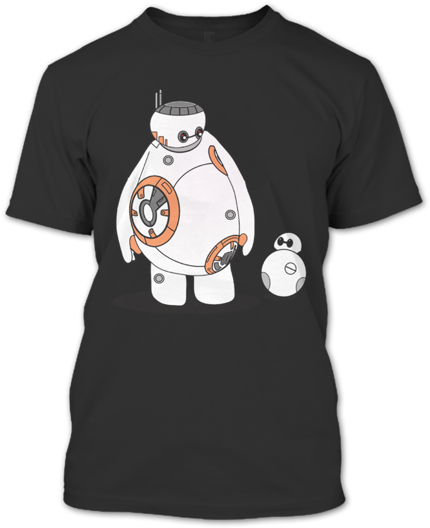 A Black T-shirt With The Shopify Logo - Star Wars Bb-8 T-shirt (1080x1080), Png Download
