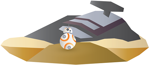 Bb-8 Explores New Worlds - Illustration (600x424), Png Download