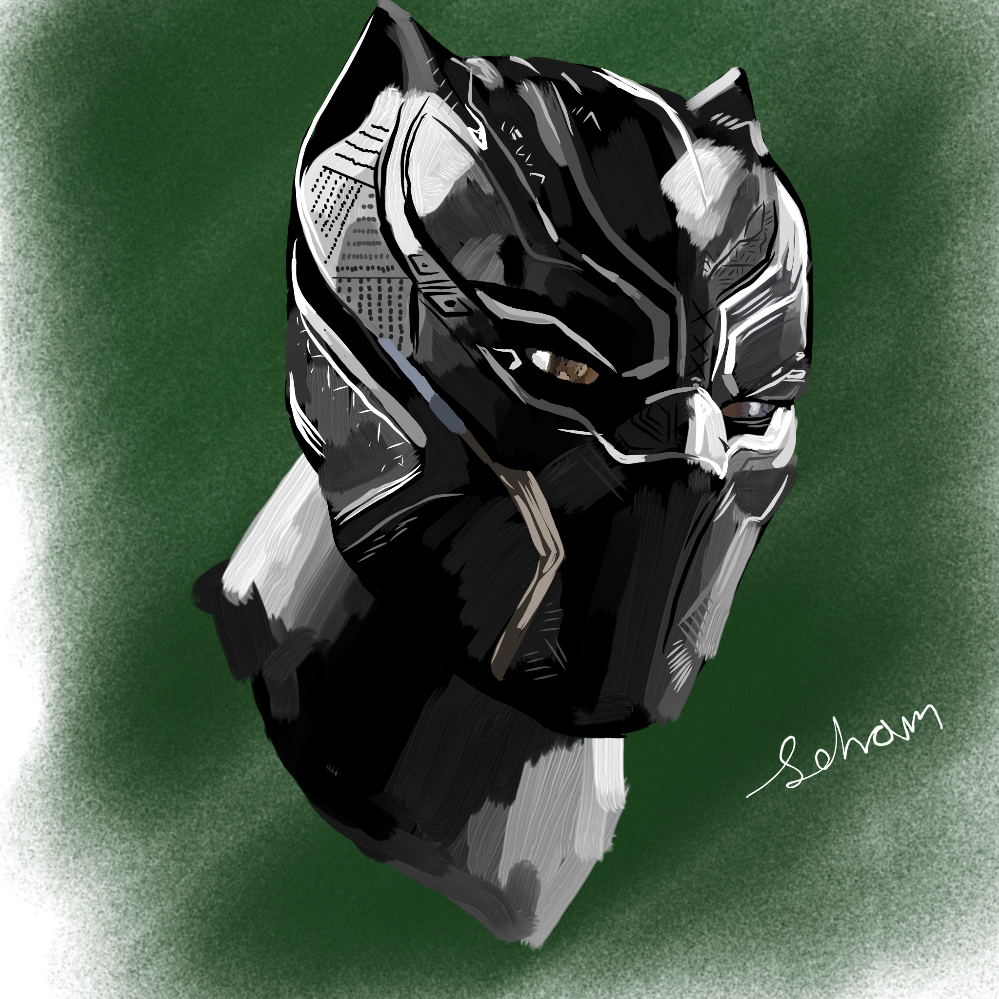 Fan Content"the King Of Wakanda" , Black Panther Digital - Black Panther (2048x2048), Png Download