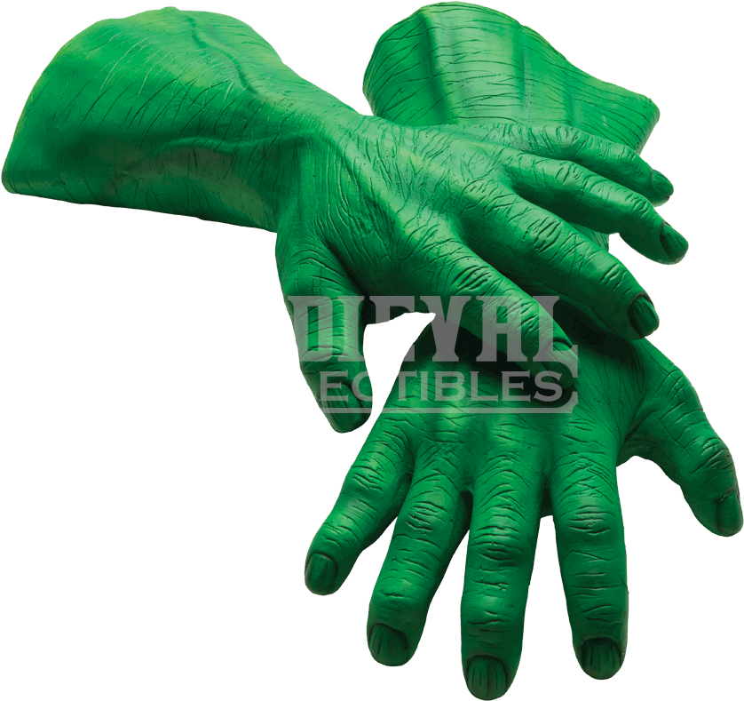 Adult Hulk Hands - Hulk Latex Hands, Mens Marvel Comics Costume Accessory (850x850), Png Download