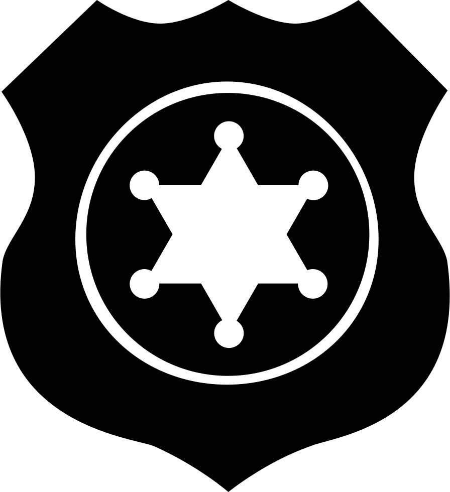 Badge Sheriff Comments - Black Cat Face Clipart (896x980), Png Download