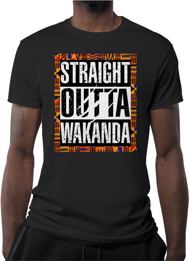 Shirts Basket Straight Outta Wakanda T-shirt For Men - Mockup Shirt Free Download (850x900), Png Download