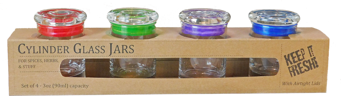 3oz Glass Jar/glass Lid/assortment Seal - Color Box Glass Storage Jar (1200x394), Png Download