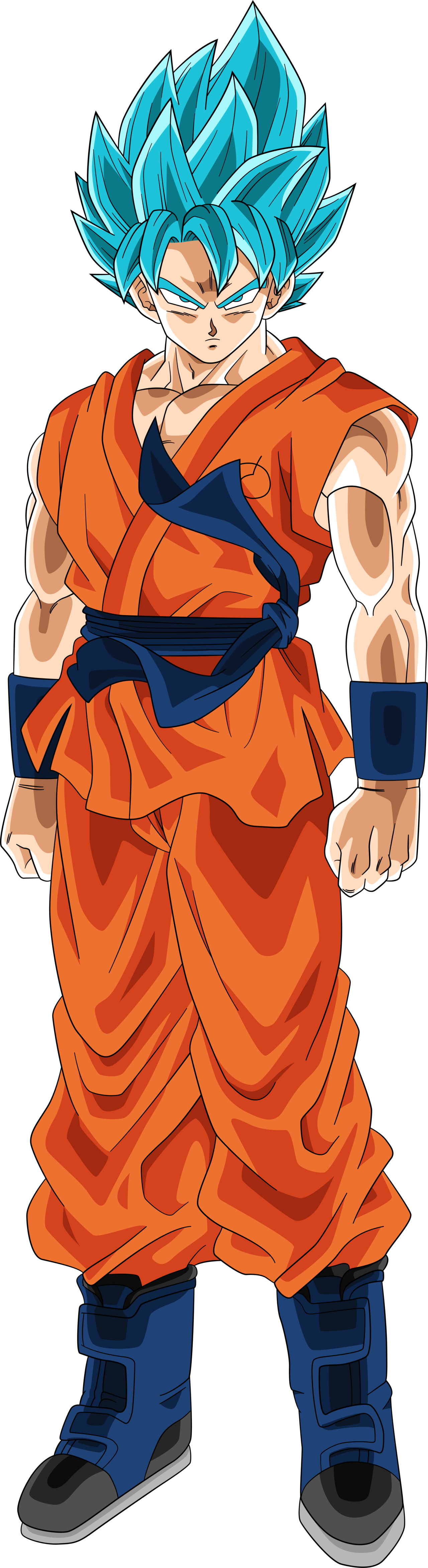Goku Super Saiyan Blue - Dragon Ball Goku Ssgss (1280x4688), Png Download