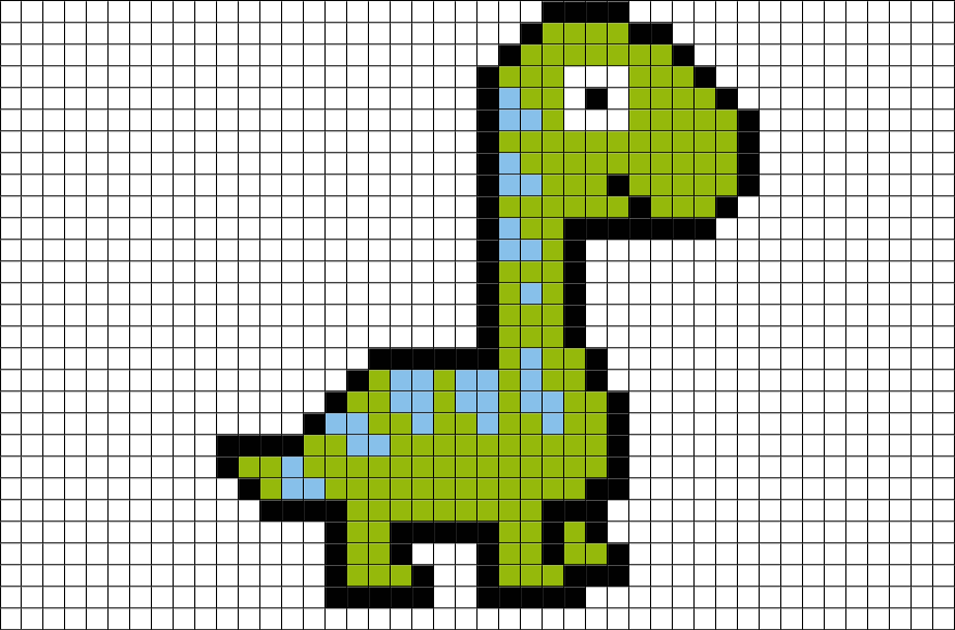 Dinosaurio Minecraft Pixel Art (880x581), Png Download