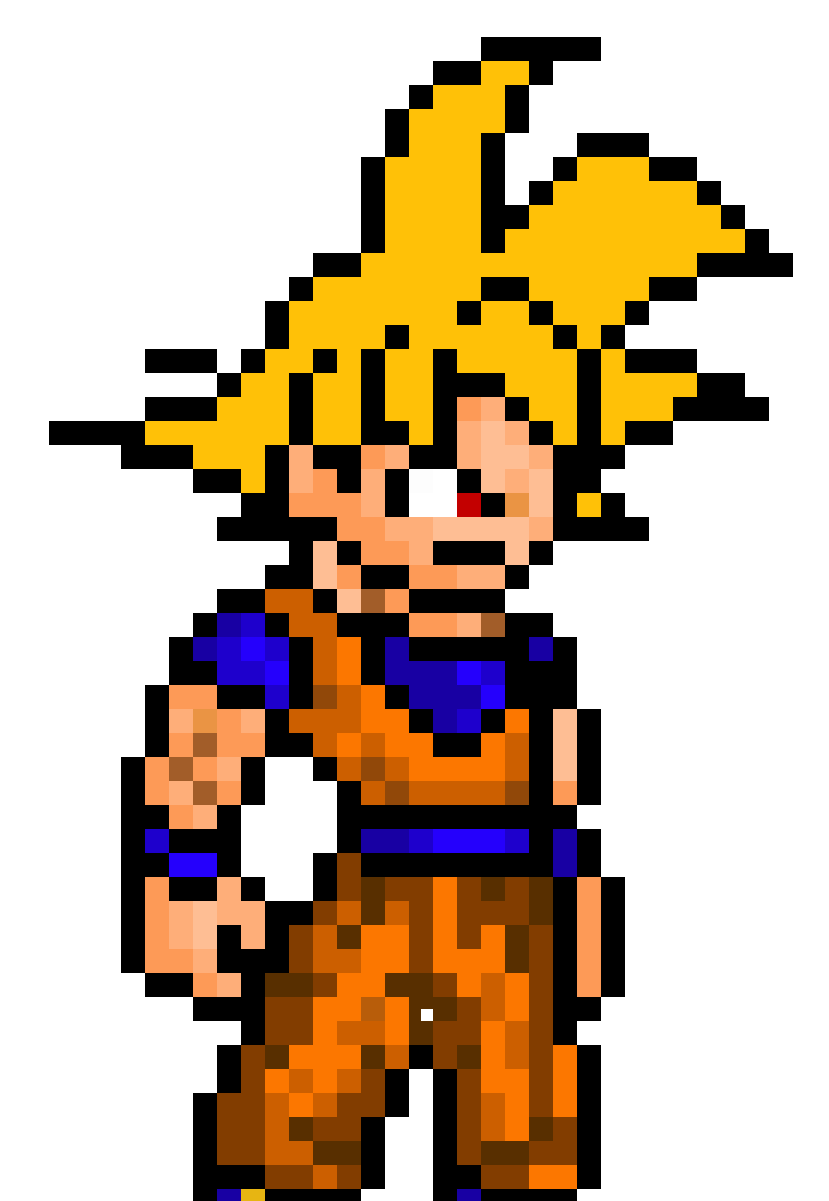 Goku Super Sayayin - Ssg Goku Pixel Art (1200x1200), Png Download