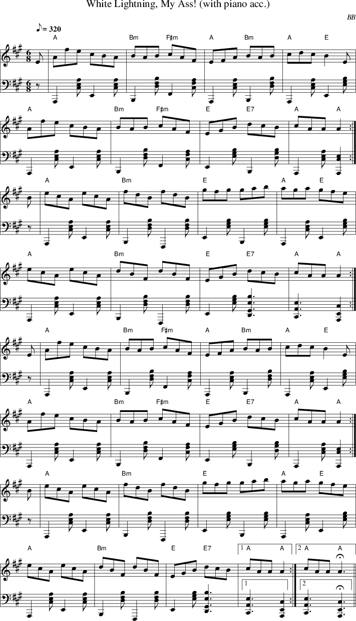 Listen To White Lightning, My Ass - Sheet Music (711x1239), Png Download