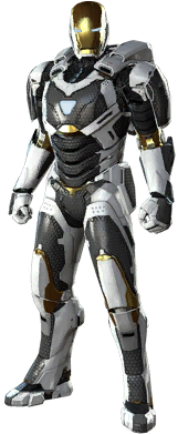 Iron Man Starboost Costume - Iron Man Black And White Armor (300x420), Png Download