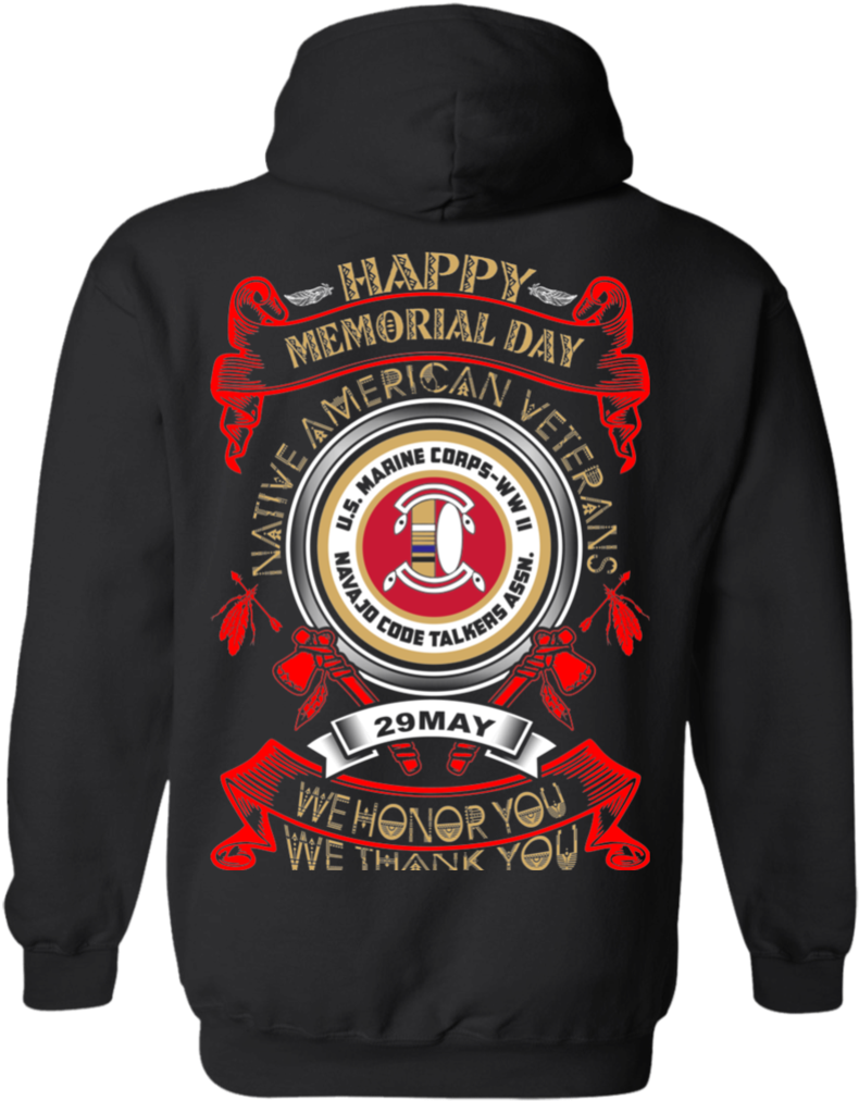 Happy Memorial Day Hoodies - Code Talker: The First And Only Memoir S Of Wwii (1024x1024), Png Download